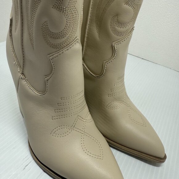 Steve Madden Lasso Cowboy Western Tall Boots Bone Leather Size 7 Women’s NWT - Picture 4 of 12